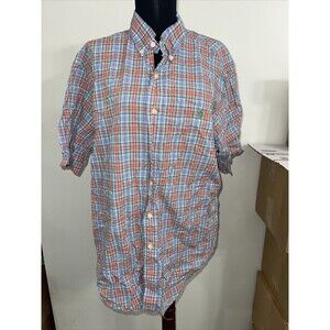 Ralph Lauren Polo Shirt Adult Large Multicolor Plaid Button Up Green Pony Mens